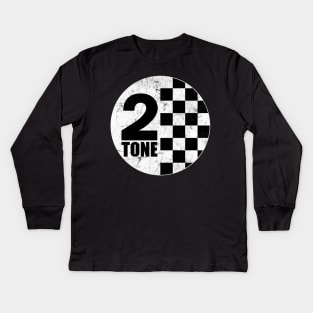 2-Tone \\ Faded Vintage Style Design Kids Long Sleeve T-Shirt